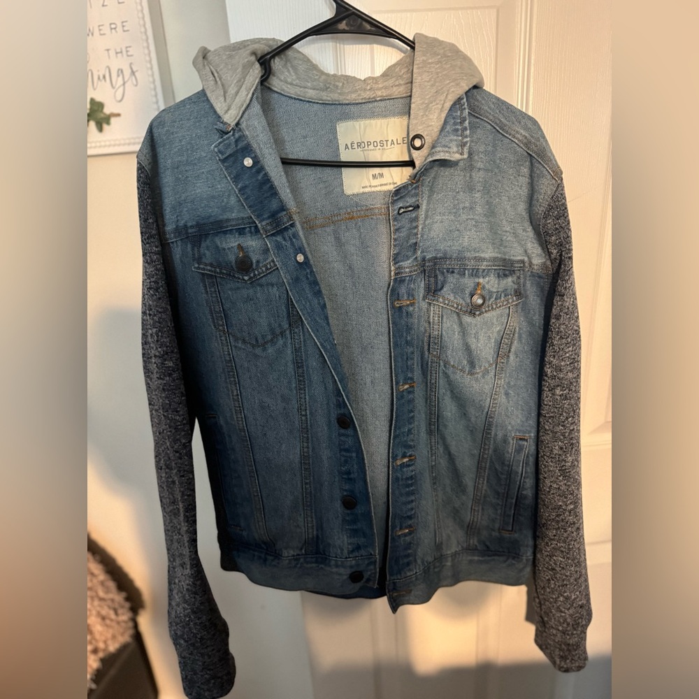 Aeropostale Denim Jacket with Dark Gray Sleeves